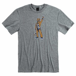 Oxford gray short sleeve t-shirt with distressed Penn State Nittany Lion Mascot